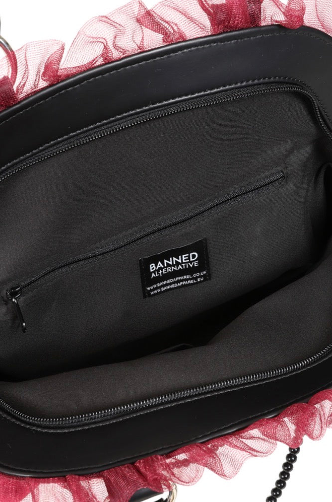Reinvention Black & Red flocked bag