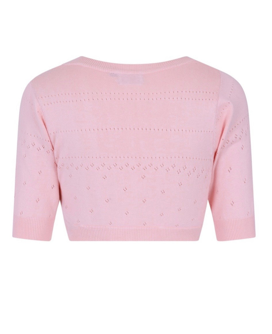 Angle Pointelle Pink Bolero