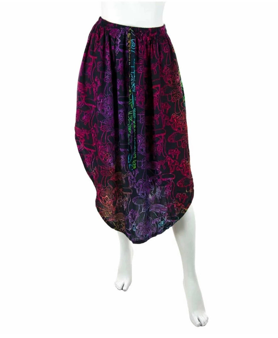 Magical Mushrooms Scoop hem elasticated Skirt