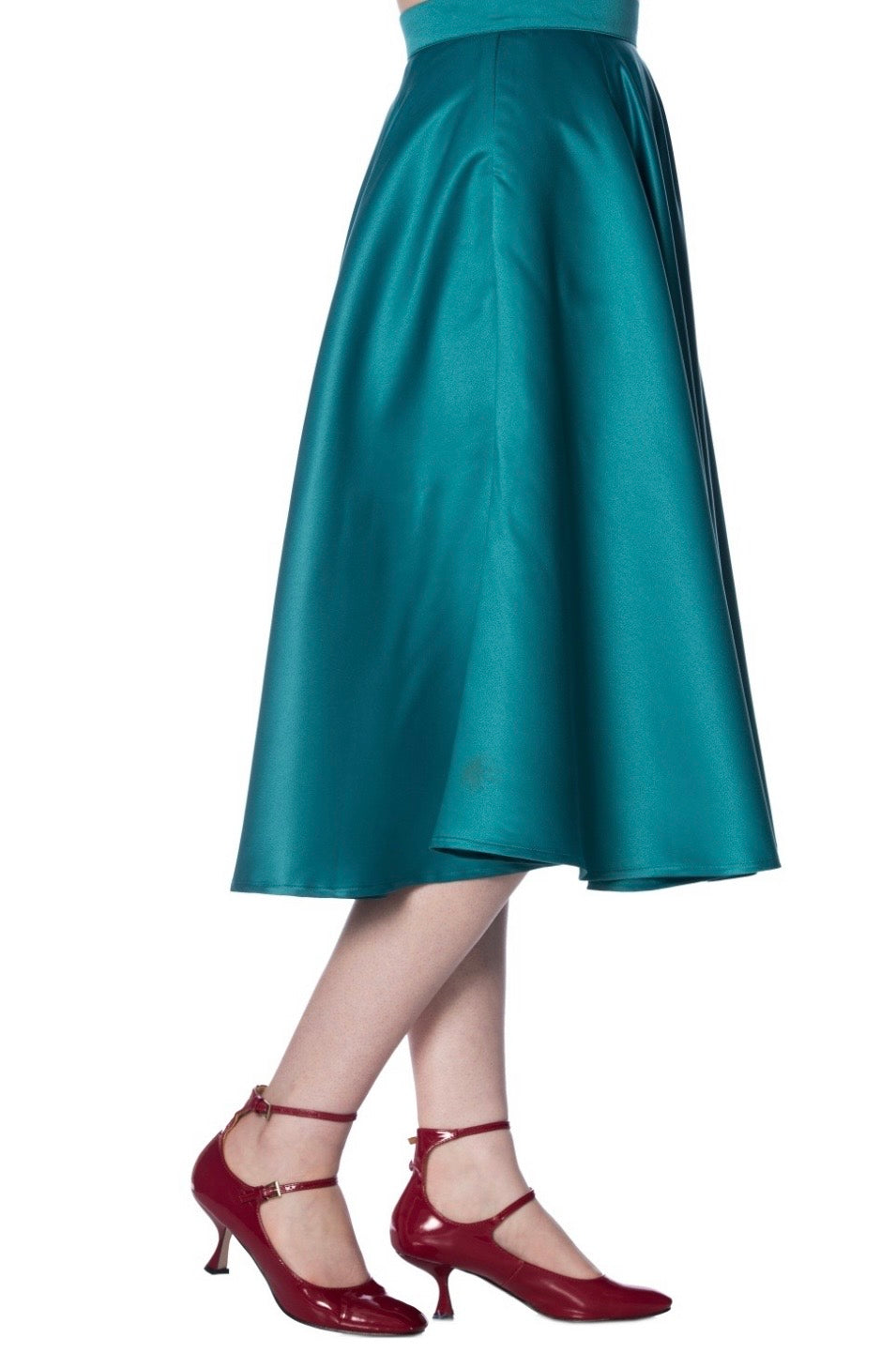 Miracles Satin Full Skirt Teal