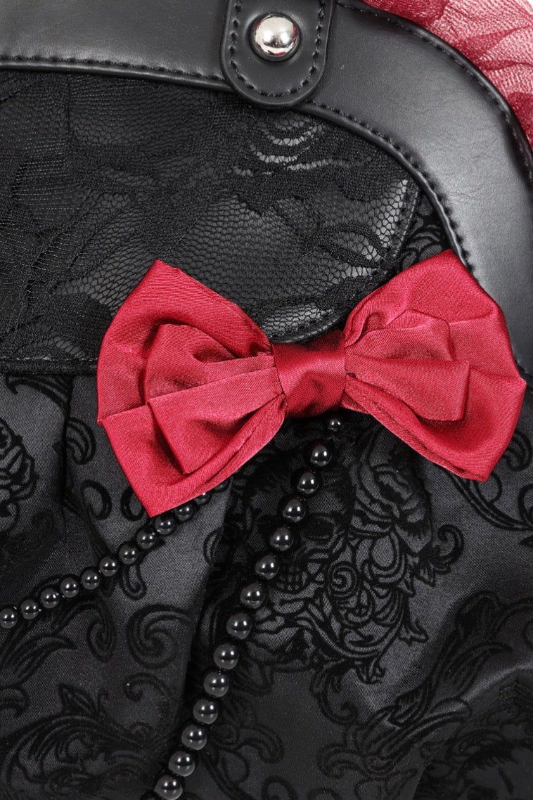 Reinvention Black & Red flocked bag