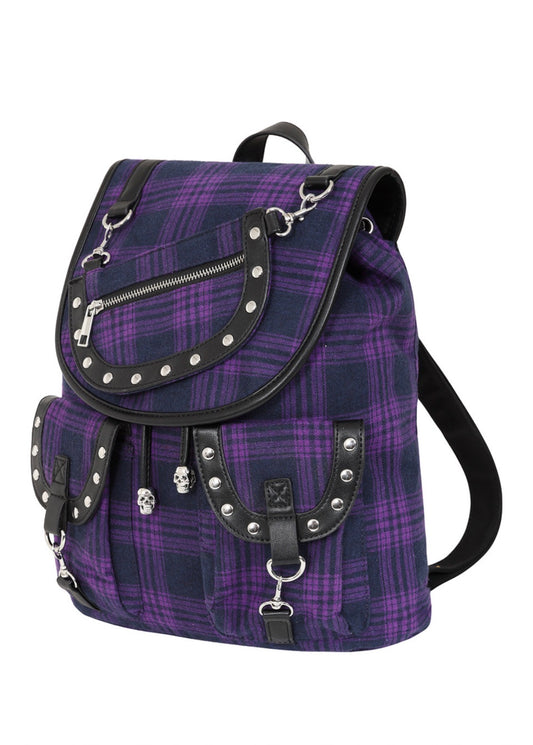 Yamy Purple Tartan Backpack