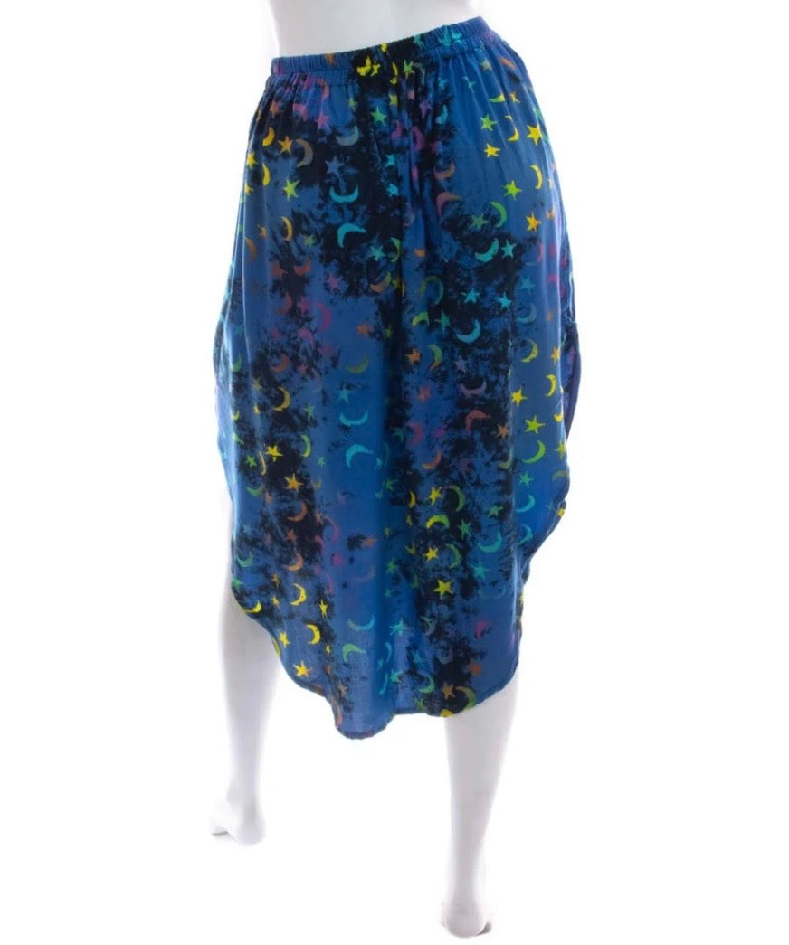 Mystic Skies Scoop hem elasticated Skirt
