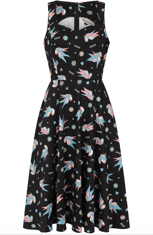 Marilou Swallows swing dress cotton