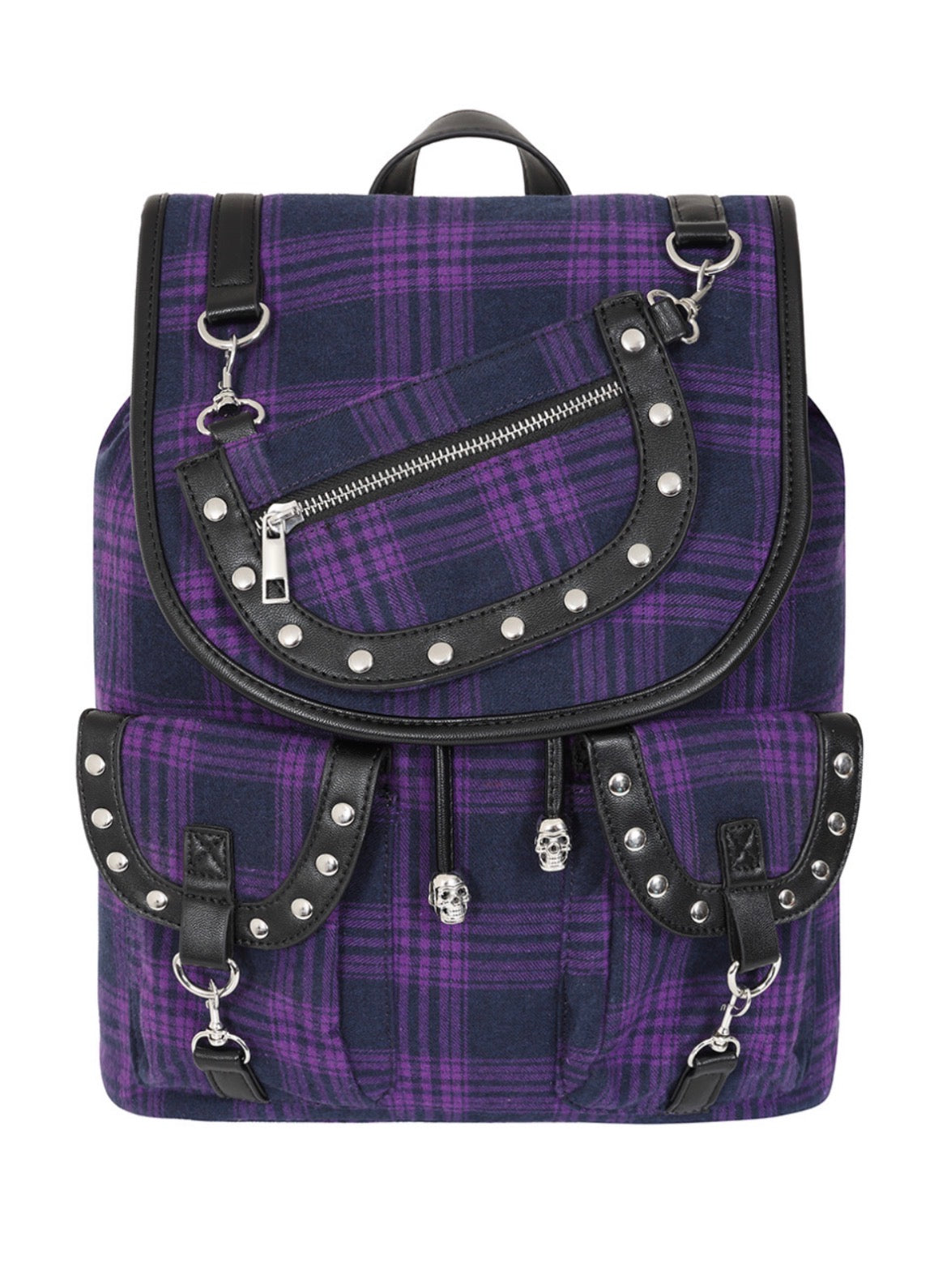 Yamy Purple Tartan Backpack