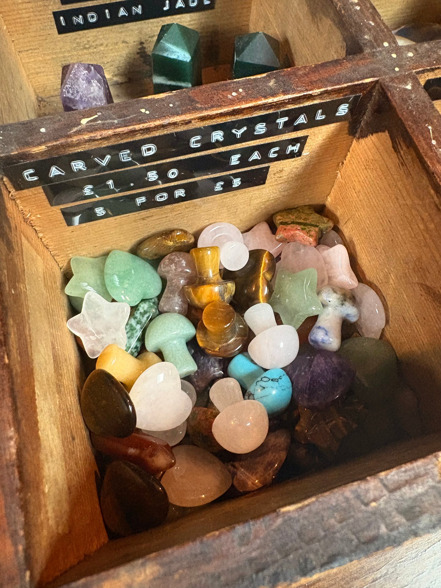 Mixed Carved Crystals.