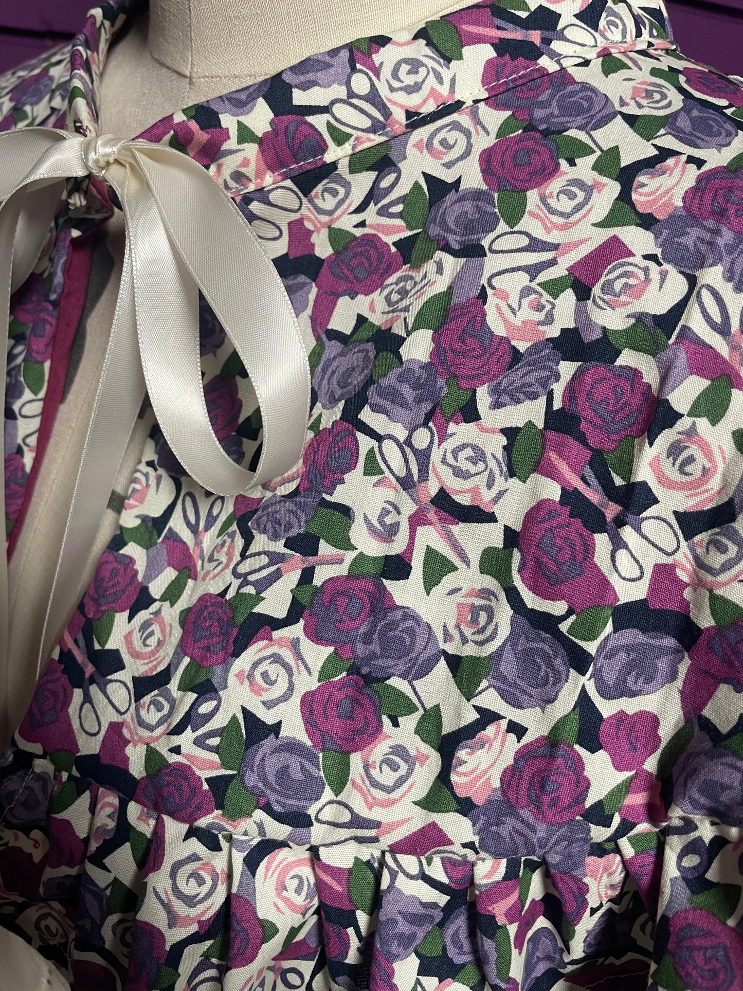 Roses & scissors Capelet. One of a kind