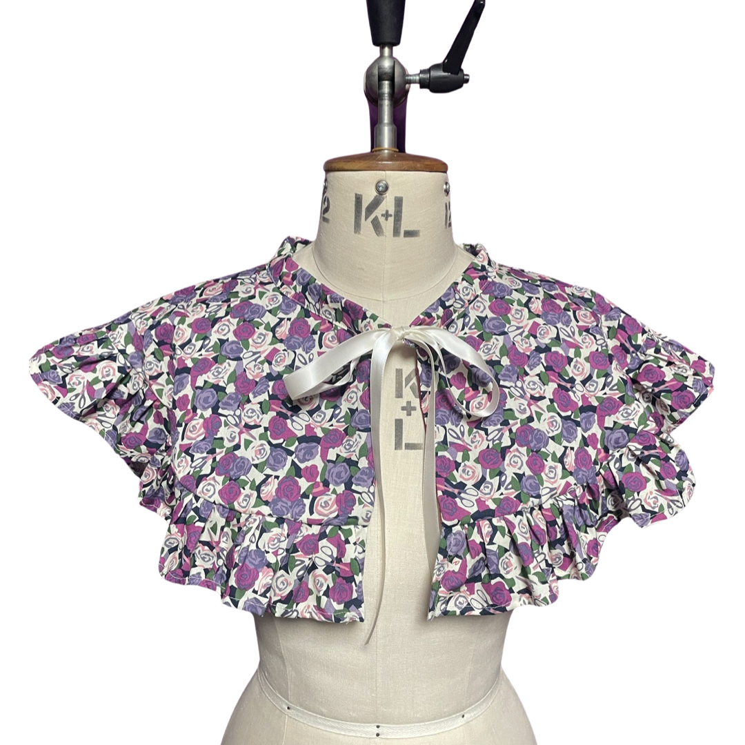 Roses & scissors Capelet. One of a kind