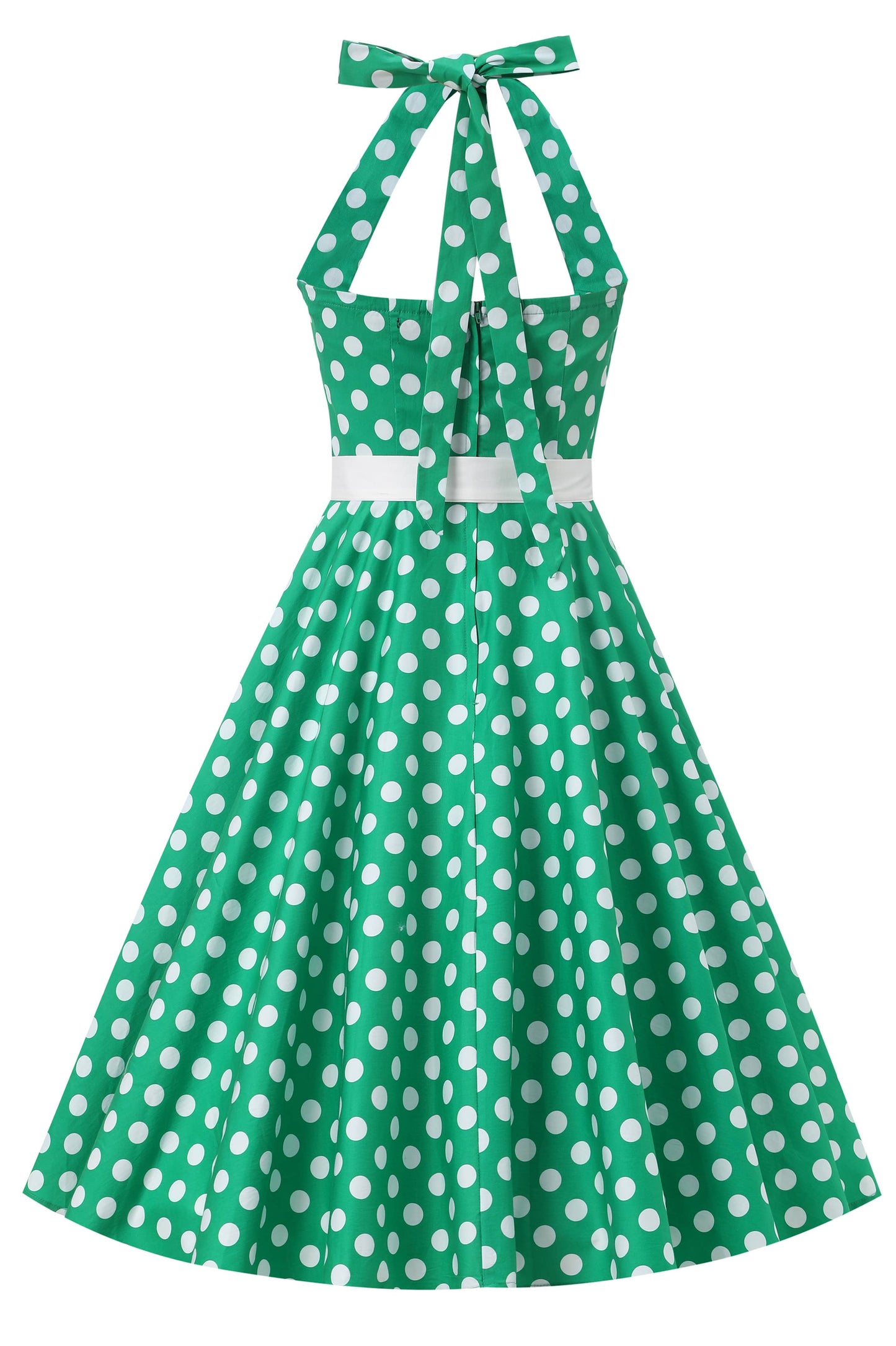 Daisy Green Polka Dot Halter Dress