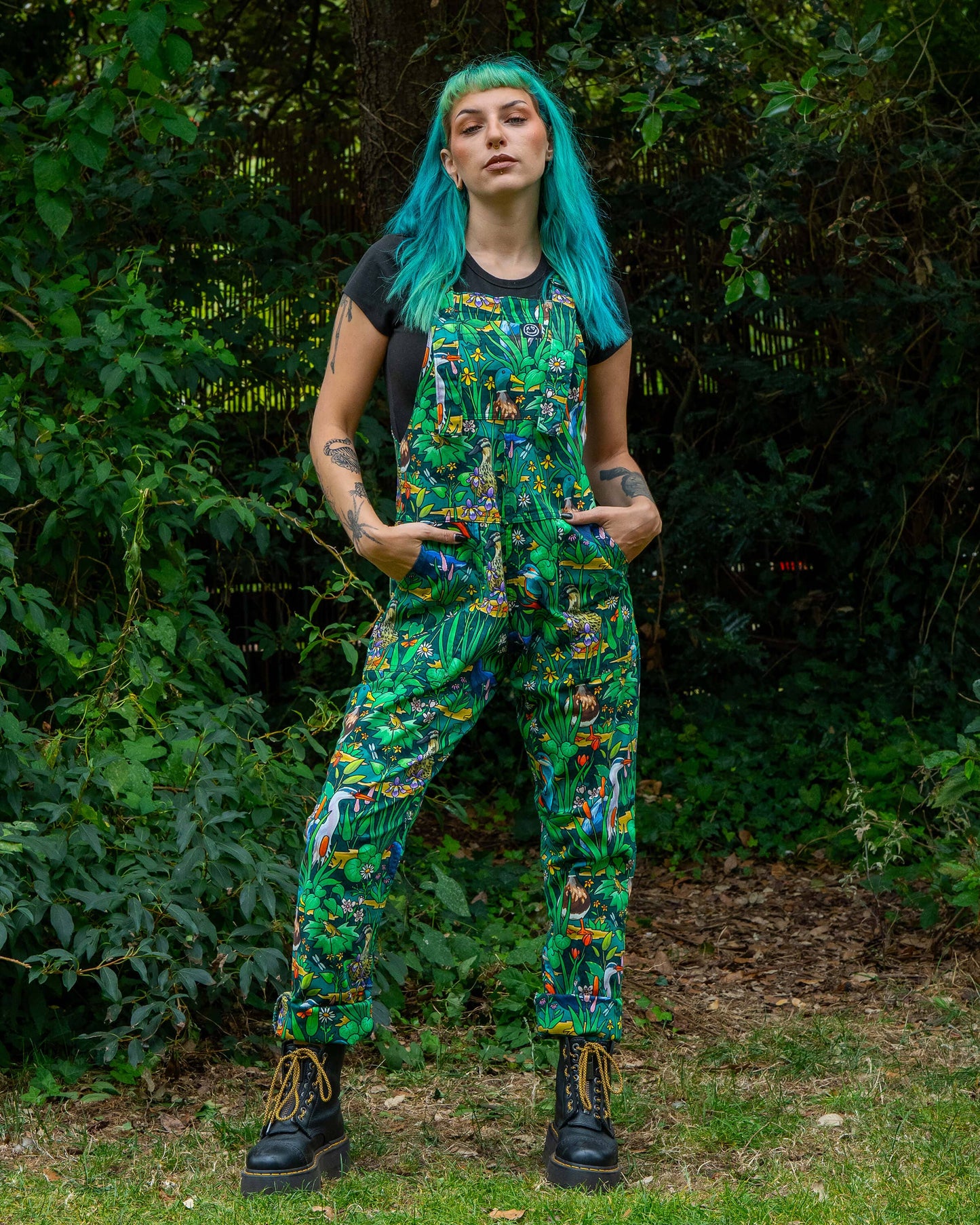 Pond Birds Stretch Dungarees