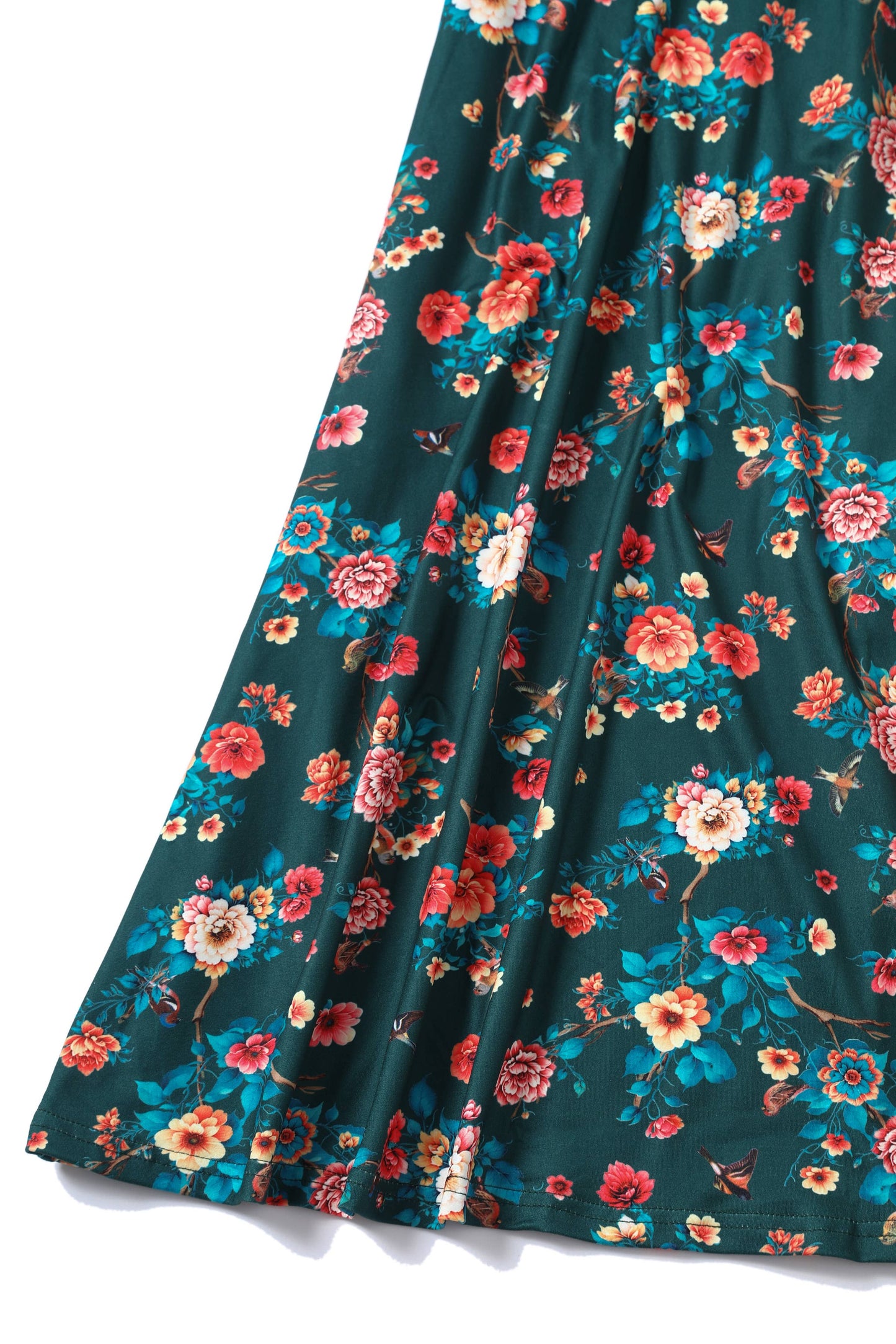 Donna butterfly-sleeved dress in green vintage floral