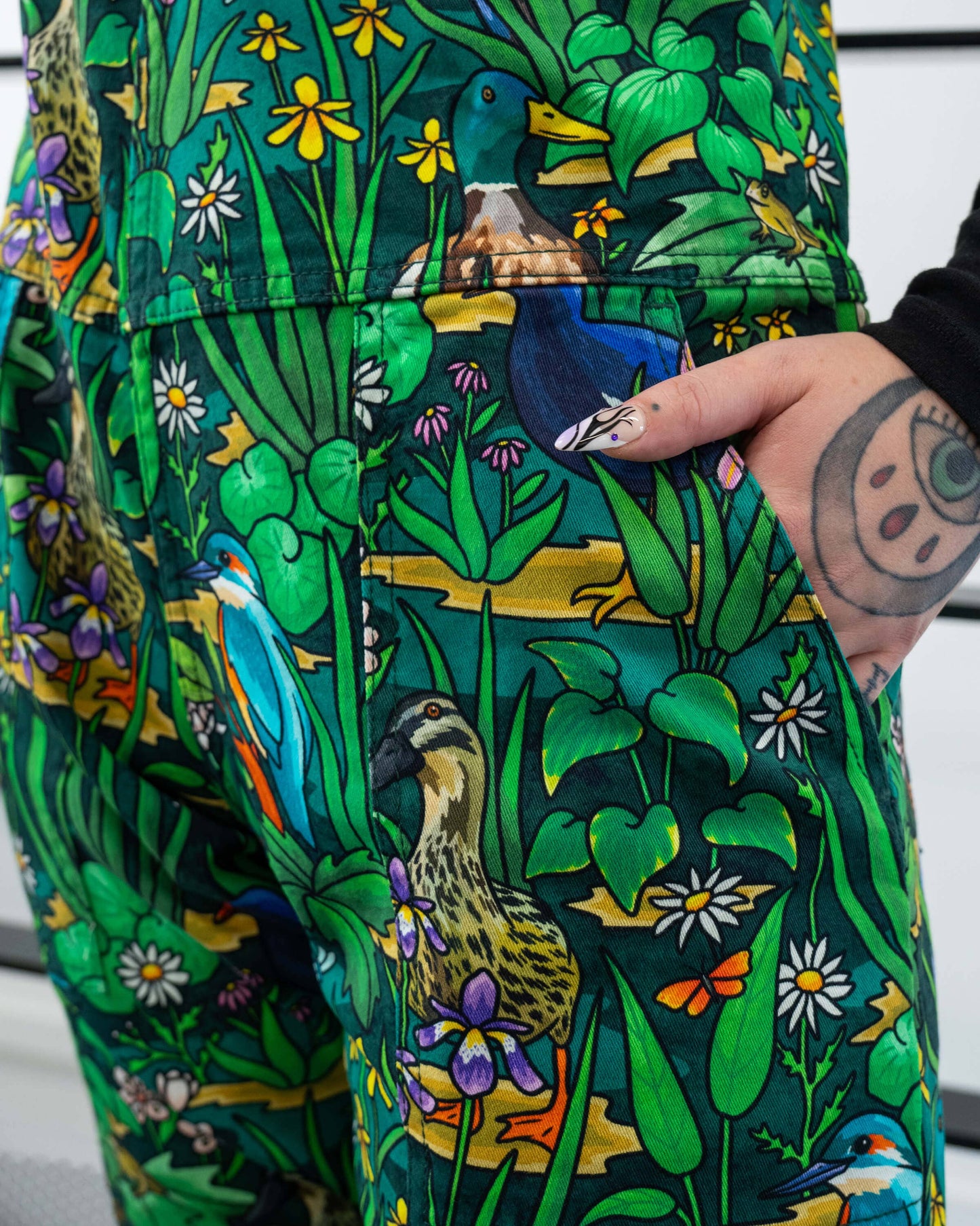 Pond Birds Stretch Dungarees