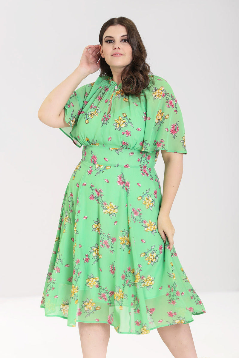 Adelina 70s Floral Dress
