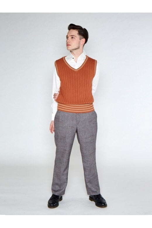 Euston Knitted 40’s 100% cotton Vest Camel