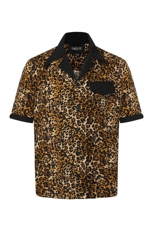 Keith 1950’s Leopard Print Bowling Shirt