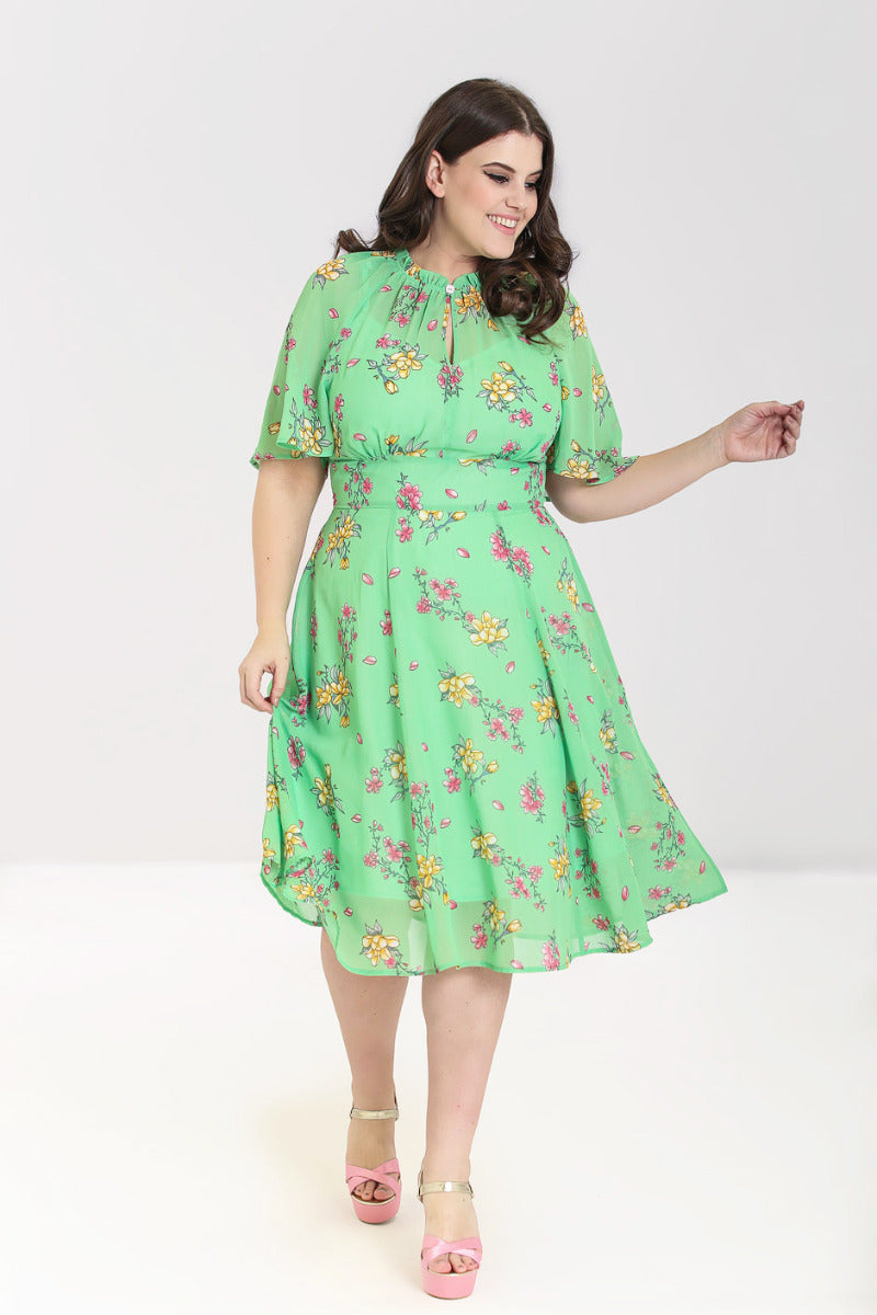 Adelina 70s Floral Dress