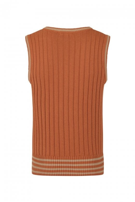 Euston Knitted 40’s 100% cotton Vest Camel