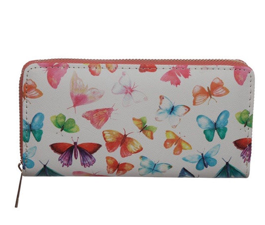 Butterfly Zip Around Large Wallet Purse