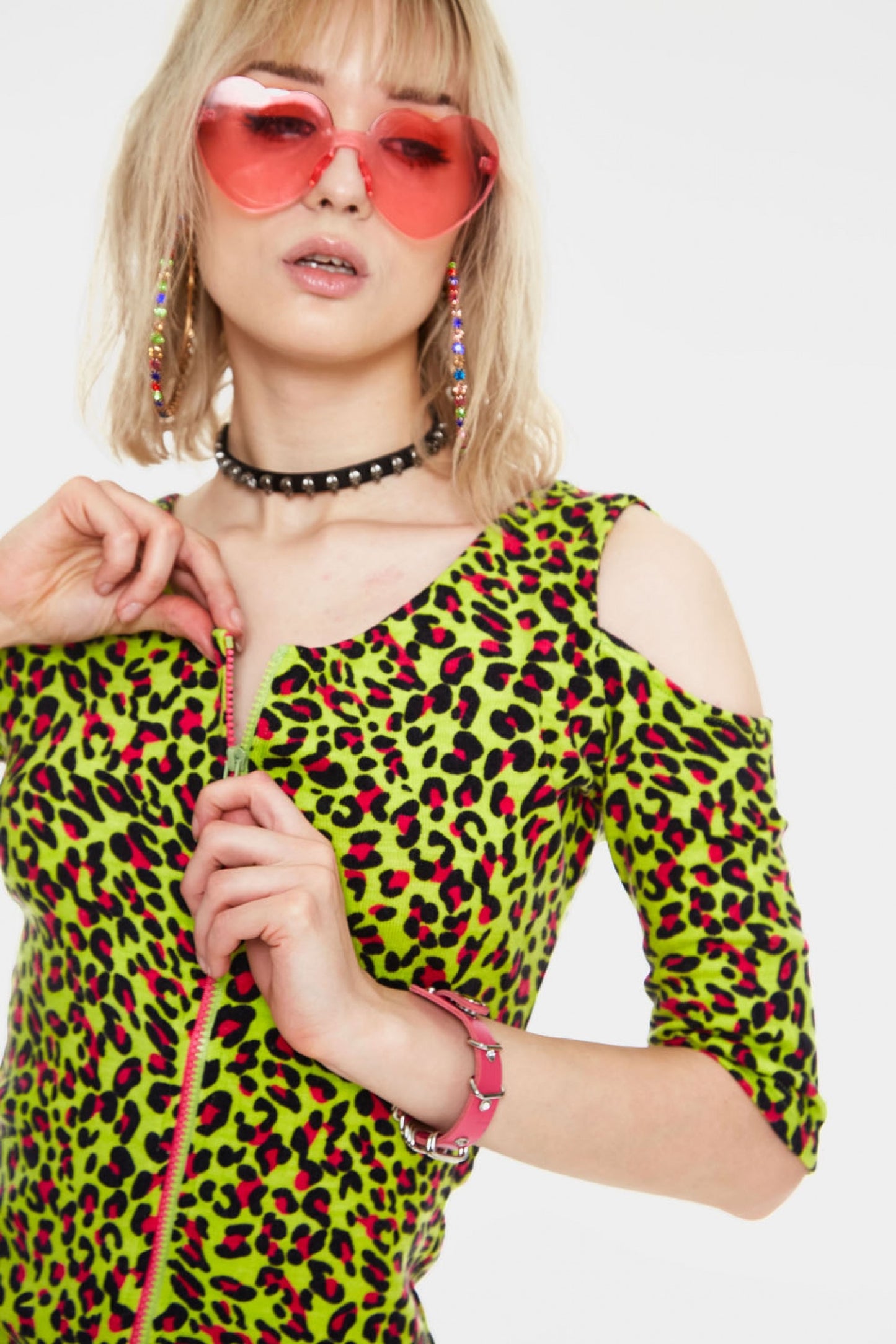 Neon Leopard Print bodycon Dress
