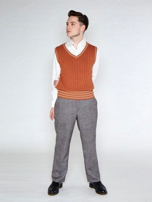 Euston Knitted 40’s 100% cotton Vest Camel