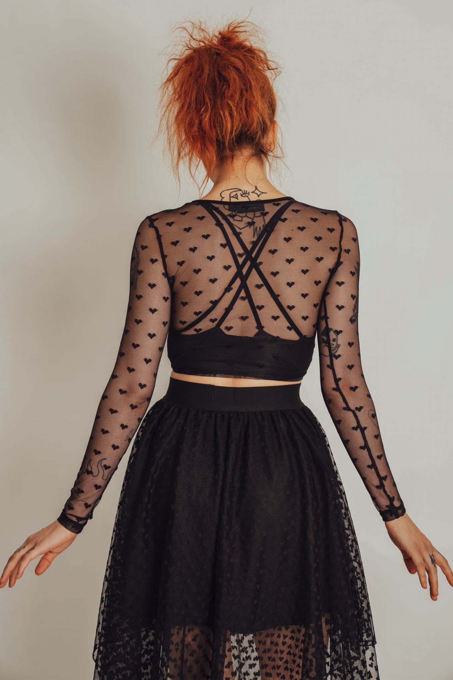 Heart Core mesh Crop Top