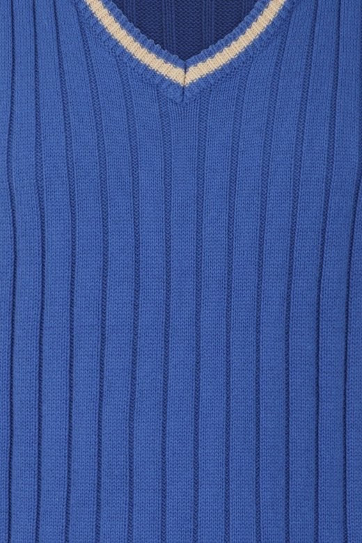 Euston Knitted 40’s 100% cotton Vest Blue