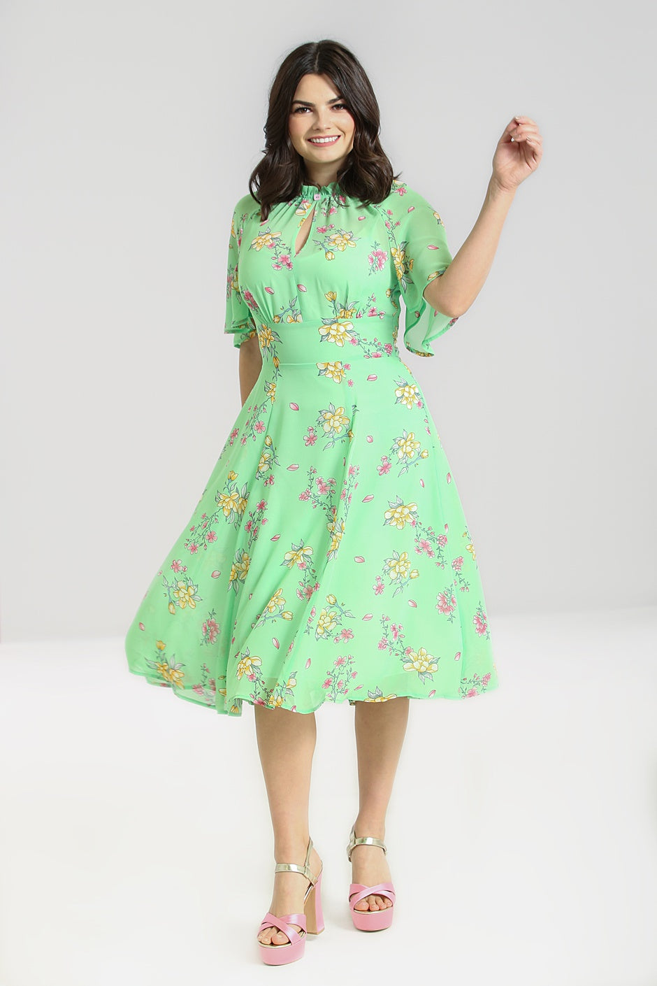 Adelina 70s Floral Dress